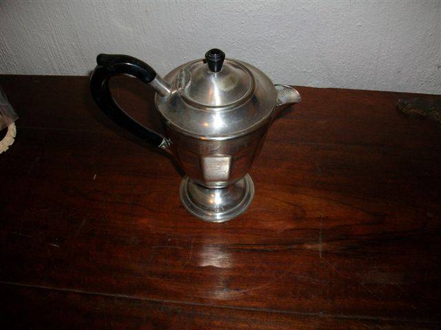 Sliver plated coffee /tea pot with black handle